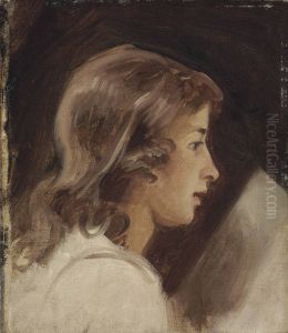 Study of a boy reading, in profile by George Romney