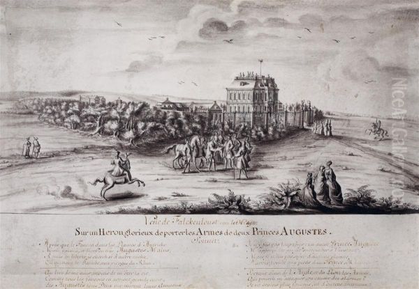 Blick auf Schloss Falkenlust von Sudosten - view 1