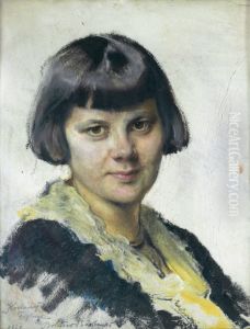 Kochanej Figlarce (Portret dziewczynki) by Boleslaw Barbacki