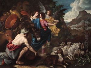 The journey of Jacob and Rachel by Domenico Guidobono