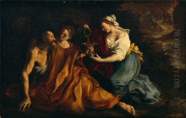Lot with his daughters - view 1