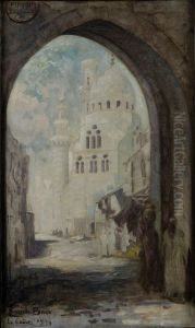 View of a cul-de-sac in Cairo by Emile Baes