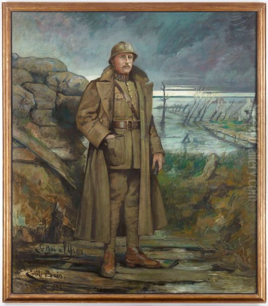 Portrait of Albert I of Belgium on the banks of the Yser - view 1