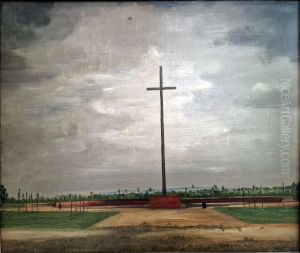 Landscape with cross by Theo Champion