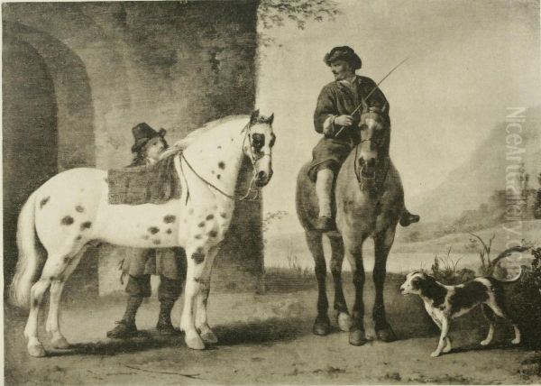 Two travellers halting at an inn - view 1
