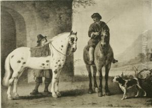 Two travellers halting at an inn by Aelbert Cuyp