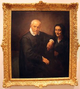 double portrait of gentleman and lady with rosary