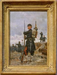Etude d'uniforme, un sapeur du genie.