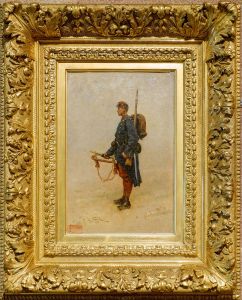 Etude d'uniforme, un clairon de l'infanterie de ligne. by Alphonse de Neuville