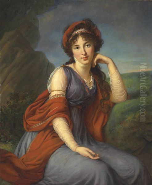 Maria Grigorievna Viazemskaia, Princess Golitsyna (1772-1865), seated three-quarter-length - view 1