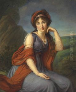 Maria Grigorievna Viazemskaia, Princess Golitsyna (1772-1865), seated three-quarter-length by Elisabeth Louise Vigee Le Brun