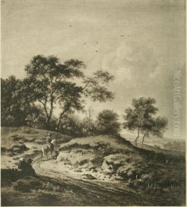 Dune landscape with a road by Jan Wijnants