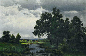 Sommerlandschaft mit Regenwolken Sommerlandschaft mit Regenwolken