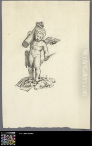 Cupid carrying a column