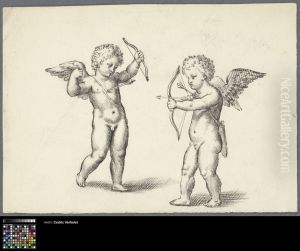 Cupid shooting at another Cupid