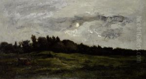 Paysage sous un Ciel orageux (Valmandois) by Charles-Francois Daubigny