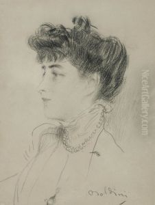 Signora con collana di perle by Giovanni Boldini