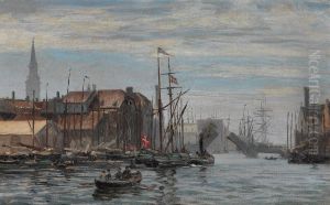 View from the harbour of Copenhagen. Study. by Vilhelm Arnesen