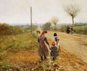 Children on a Country Road / The first steps Children on a Country Road / The first steps