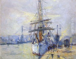 Le Pourquoi Pas du commandant Charcot dans le port de Rouen by Robert Antoine Pinchon