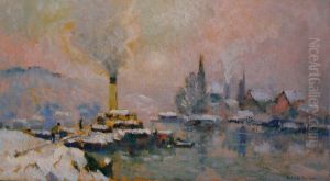 Island of Lacroix in Winter by Robert Antoine Pinchon