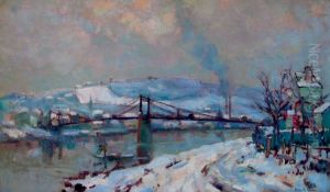 The Elbeuf Bridge Under Snow by Robert Antoine Pinchon