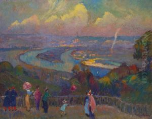 Rouen, La Seine, vue depuis les hauteurs de Caudebec