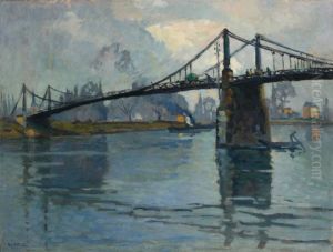 Le pont de Triel-sur-Seine, le long de la Seine by Robert Antoine Pinchon