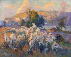 Thistles on the Bank of the Seine (Flowering Thistles)