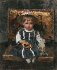 <<Portret V.I. Repinoj v detstve>> by Repin Iliya