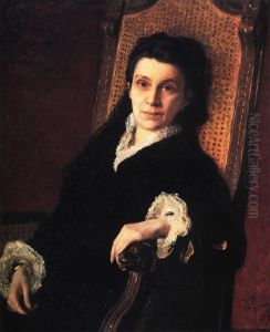 Portrait of Poliksena Stepanovna Stasova by Repin Iliya