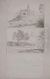 San Jorge, Huesca 1865, Paisaje Y Salto De Roldan by Valentin Carderera Solano