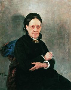 Portrait of N. V. Stasova by Repin Iliya