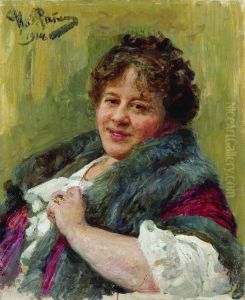 Portrait of writer, dramatist, poetess and translator Tatiana Lvovna Shchepkina-Kupernik by Repin Iliya