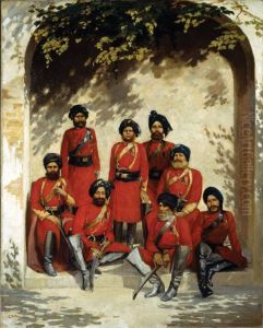 Native Officers of 2nd Punjab Cavalry (now 12th Cavalry (FF), Pakistan Army) by unknown