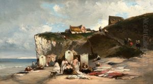Woman bath in Dieppe II by Carl Spitzweg