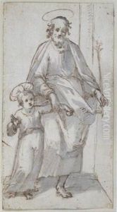 St. Joseph And The Infant Christ by Lodovico Cardi Cigoli