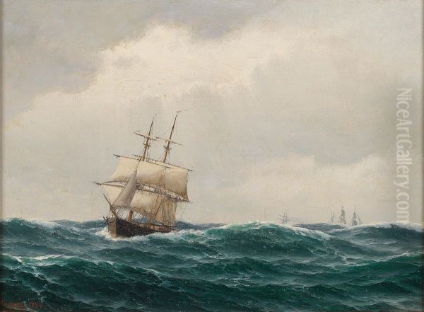 Seascape with a brig. - view 1