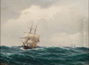 Seascape with a brig.