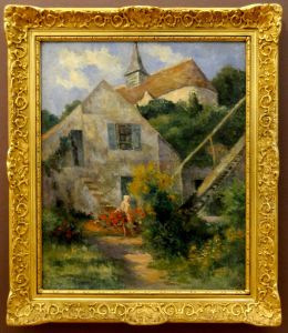 Rolleboise, l'eglise et la maison du peintre by Maximilien Luce
