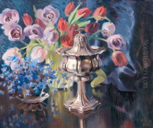 Still life with tulips by unknown