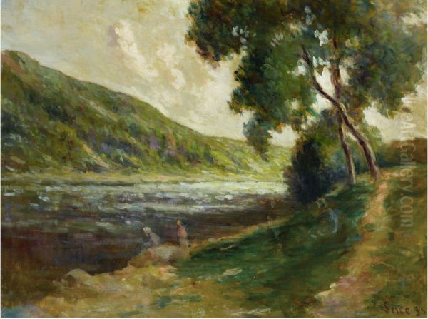 LES BORDS DE LA SEINE AUX ENVIRONS DE ROLLEBOISE - view 1