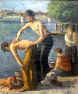 La toilette au pont des Saints-Peres by Maximilien Luce