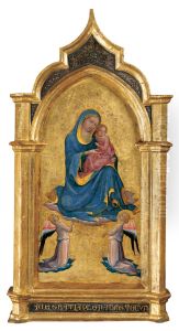 The Madonna of Humility with two Angels by Lorenzo Monaco