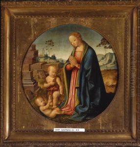 Adorazione del Bambino con san Giovannino by Raffaello Botticini