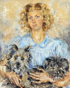 Young woman with dogs by Luce Boyals