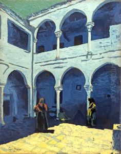 Courtyard of a Moroccan riad by Georges Gaudion