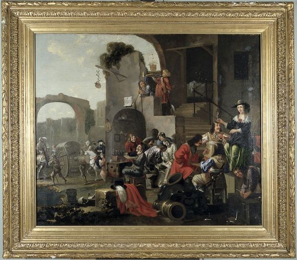 A barber and a surgeon attending to soldiers. - view 1