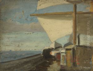 A deck scene. by John Everett