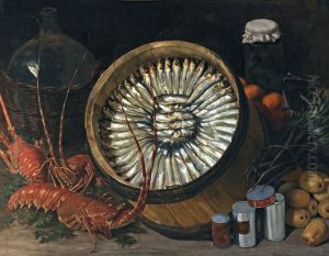Still life with a barrel of sardines by Paul Prouho
